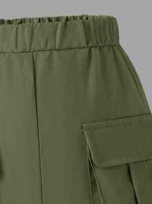 Young Girl Casual Minimalist Pattern Short Sleeve Round Neck T-Shirt And Matching Short Skirt Set, Summer Summer Holiday