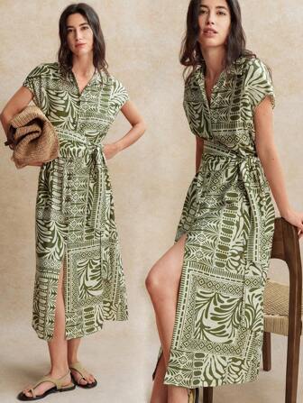 Écloséra 法式复古露肩系带领花卉印花女装