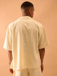 Musero Textured Button Through Short Sleeve Shirt Only Summer Streetstyle Vacation Smart - Apricot - View 3