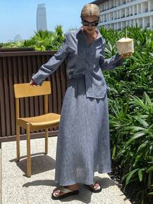 DAZY Women Two Pieces Outfits For Daily Wear - Blue - View 4