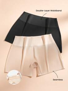 LUVLETTE Plus 2-Pack High-Waist Basics No Show Boyshorts Waist Tummy Control Shapewear Shorts Set Airy Women Boxers Underwear