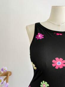 Soleia 大碼印花背心連衣裙