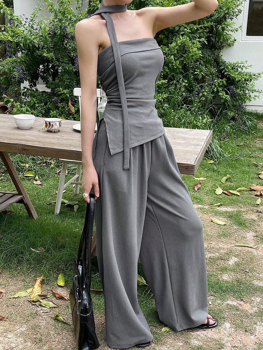 DAZY Women Two Pieces Outfits For Daily Wear - Grey - View 1