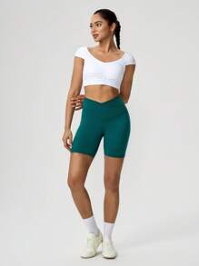Hanevo Solid Color Yoga Shorts, Fashion And Suitable For Summer Sportwear For Daily Wear