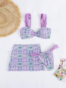 Swim Vcay Floral Print Bikini Set, Vacation & Beach For Summer - Multicolor - View 7