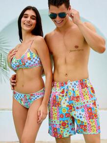 Manfinity VDAYZ Men's Beach Shorts - Multicolor - View 1