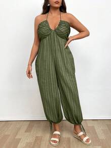 Flirla Mono informal cómodo y estampado para mujer de talla grande - Multicolor - Ver 6