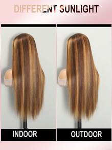 ALL READY WIG 亮点渐变色蕾丝前假发 4/30 蜂蜜金色直发真人发假发 女士 13x4 无胶前部假发 真人发彩色直发蕾丝前蕾丝假发 - S4/30 - 查看 8