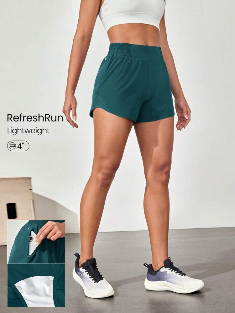 4" RefreshRun Shorts VitalSwift Quick-Dry Ultralight Mid-Rise Waist Drawstring Waist Reflective Running Shorts With Built-In Anti-Odor Underwear Zip Pocket High Impact Workout Running Training