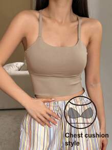 DAZY 女士日常健身运动文胸，柔软压缩，返校服