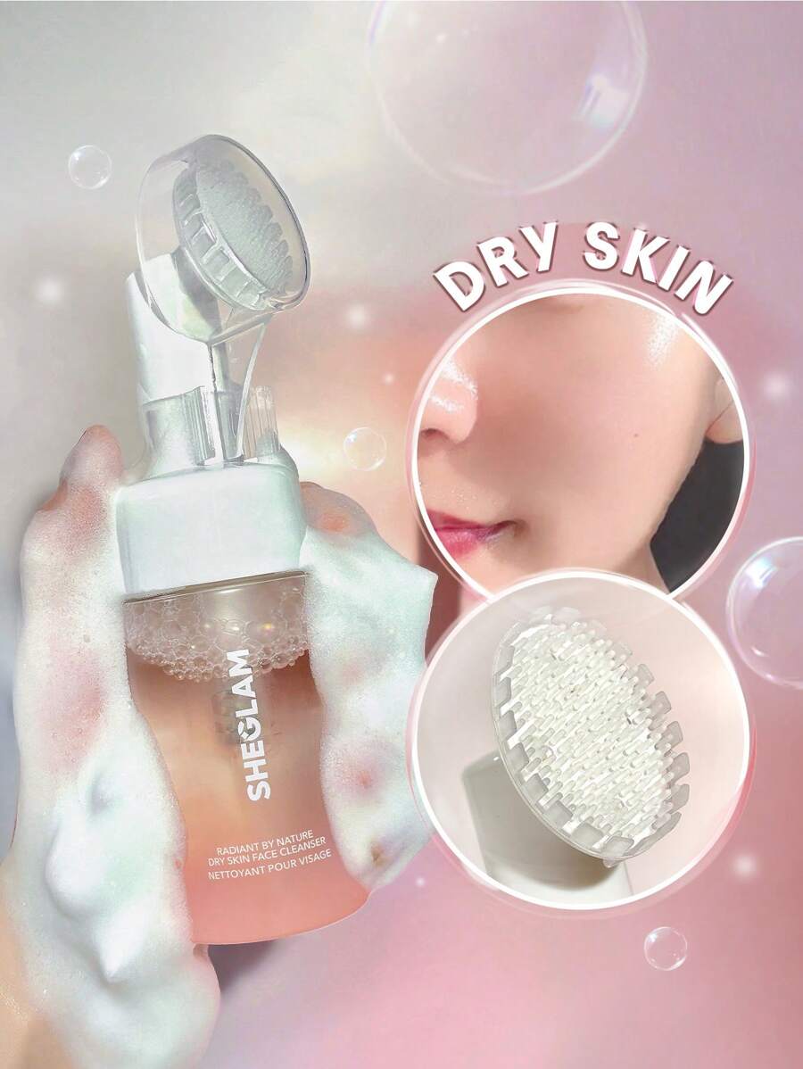SHEGLAM Radiant By Nature Dry Skin Face Cleanser Hydrating Gentle Daily Facial Wash Liquid To Foam Formula Brand Beauty Makeup Face Paint Cosmetic For Women Girls Perfect For Spring Summer Ideal For Y2K Fancy Fashion Suitable For Birthday Mother'S Day Gift Rave Party Ready Best Color - Baby Pink - View 1