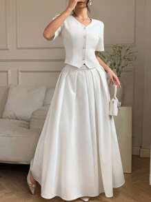 DAZY Conjunto de dos piezas para mujer para uso diario - Blanco - Ver 4