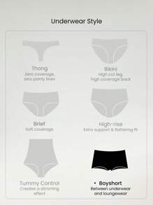 GLOWMODE 2 Pack Modal Silky Smooth Deodorant Logo Elastic Waistband Mid-Rise Waist Boyshort Underwear Daily Casual Wear