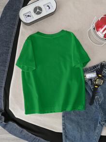 BEN 10 X SHEIN Young Boy Figure And Letter Graphic Crew Neck Short Sleeve T-Shirt, Summer - White - View 2