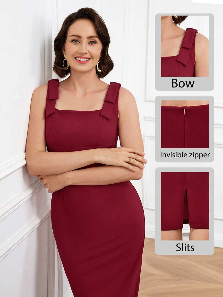 Women Summer Sleeveless Midi Dress, Solid Color, Fashion For Summer