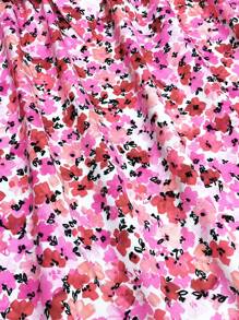 Breezaya Falda larga de playa con estampado total y nudo delantero para mujeres - Rosa Fucsia - Ver 5