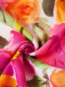 Ellevyn V-Neck Floral Print Cap Sleeve Fitted Dress, Chill Vacation  Springbreak,Engagement Dress,Bohemian Clothes - Multicolor - View 6