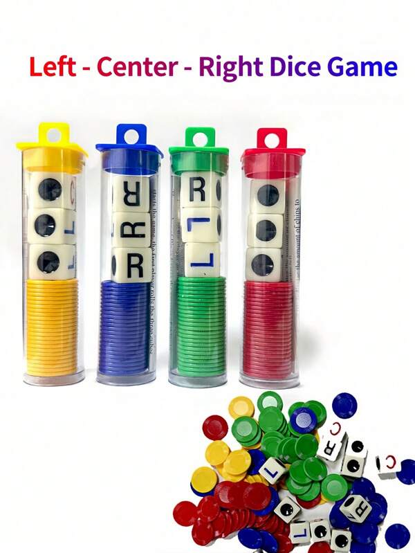1pc Family Dice Game - Engaging & Portable Entertainment For Parties & Camping, Thoughtful & Fun Gift, Ideal Holiday Activity Travel Size Games,Axolotl Questions,Scrabble,Dice Cup,Left Right Centre Game,Games For Adults,Games,Camping,Travel Games