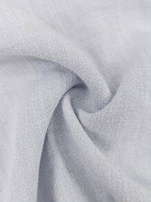 Manfinity Dauomo Camicia casual da uomo, tinta unita, a manica lunga, monopetto, ampia - Grigio - Visualizzare 5