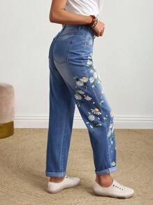 EMERY ROSE Women's Denim Long Pants, Fashionable For Summer - Blue - View 2