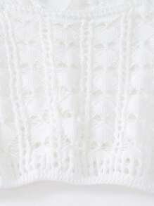 Swim Oasis Femmes grande taille Cache-maillot blanc sans manches à laçage élégant en crochet pour la plage