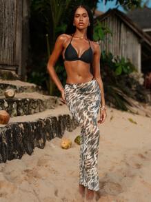 Slaydiva 新款女士泳衣性感黑色系列，沙滩迷彩纯黑色泳衣套装 - 黑色 - 查看 1