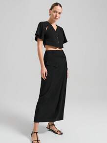 Ontre 女士日常两件套服装 - 黑色 - 查看 4