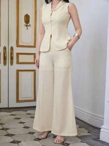 DAZY Women Two Pieces Outfits For Daily Wear - Apricot - View 5