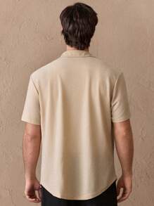 Manfinity ModaGents Maglia Uomo In Tessuto Con Manica Corta E Rifiniture Lucide