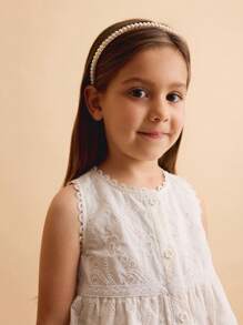 Ontre 少女宽松休闲刺绣面料上衣 - 白色 - 查看 4