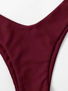 Swim Chiccia Women's Summer Beach Solid Color Twist Front Sexy Bikini Set