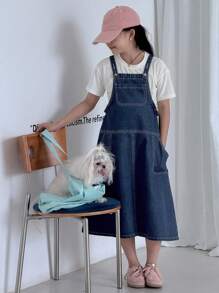 DAZY Vestido de peto vaquero para niñas preadolescentes, ropa de vuelta al colegio
