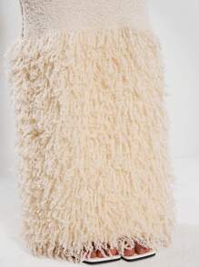 MUSERA 针织修身荷叶边针织下摆吊带长裙 春夏伊比沙岛装扮，假日，可爱，浪漫，节日，度假 沙滩装，海滩 - 白色 - 查看 5