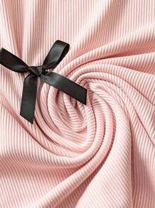 Flirla 加大码可爱蝴蝶结装饰时尚夏季吊带背心 - 粉色 - 查看 3