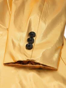 Manfinity AFTRDRK Men's Fashion Business Casual Gold Color Blazer And Trousers Suit Set - Gold - View 5