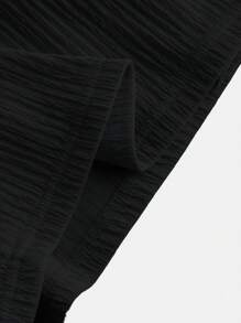 SHEIN MOD Combinaison noire ample à col en V et taille marquée avec jambe large pour grande taille