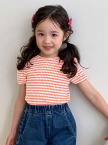 DAZY Camiseta para niñas, Colección de Otoño - Naranja - Ver 2