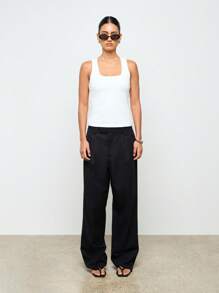 AiiRZ Square Neck Ribbed Racer Back Tank Top