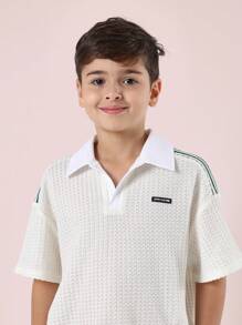 SUMWON Camisa Polo de Manga Curta Texturizada de Alta Qualidade para Jovens, Desempenho Atlético, Tênis, Golfe, Uniforme Escolar, Esportes de Verão, Casual com Gola