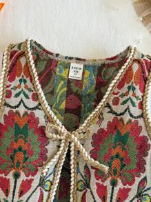 Adorable Girl Floral Patterned Vest, Versatile Summer