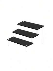 SHEIN Basic living 1PC/2PCS Rak Display Akrilik Transparan 1/3 Lapisan Desain Minimalis Modern Bertingkat Rak Display Multifungsi untuk Meja, Rak Penyimpanan, Cocok untuk Toko, Ruang Tamu, Ruang Belajar, Kamar Tidur, Mainan, dan Kosmetik - MultiWarna - View 6