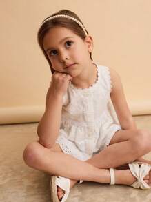 Ontre 少女宽松休闲刺绣面料上衣 - 白色 - 查看 3