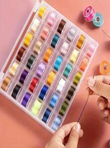 9 件/25 件/36 件缝纫机底线，简易迷你，手工缝纫线，便携式手持打孔线，预绕线轴线，DIY 绣花线，适用于刺绣和缝纫机 - 彩色 - 查看 3