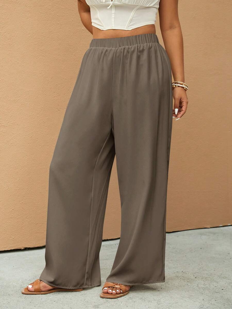 Elaquor 大码纯色时尚夏季裤子