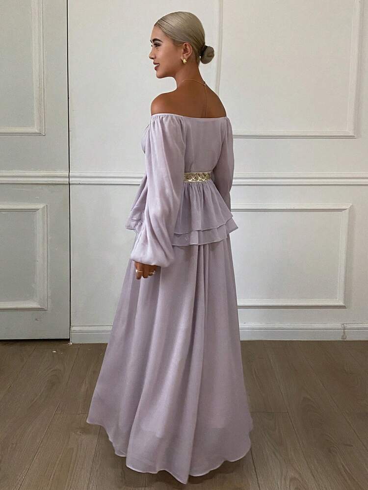 Women Two Pieces Outfits For Daily Wear Off Shoulder Top