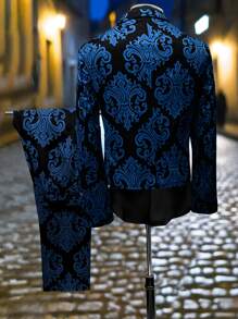 Manfinity AFTRDRK Men's Suit Jacket & Trousers Set, Fashionable For Summer - Blue - View 2