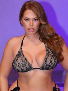 Swim SXY Bikini a fascia floreale in pizzo sexy per taglie curvy