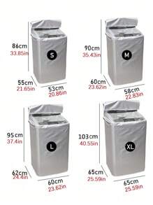 1 件装顶部装载洗衣机罩采用牛津布制成，防水防晒防尘，加厚，适用于学校办公室家用旅行包收纳袋，多种尺寸 - 銀色 - 查看 7