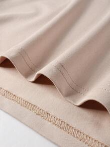 Manfinity EMRG Men Letter Print Round Neck Short Sleeve Casual Slim Fit T-Shirt - Apricot - View 4