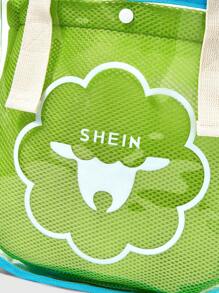 SHEIN Gift - Green Detachable Beach Bag, Eid Al-Fitr Transparent Jelly Bag - Green - View 5